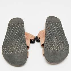 Pre Owned صندل سلايد هيرمس تشيبري سويدي بني/أسود مسطح مقاس 38