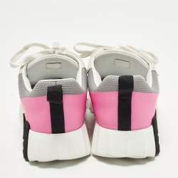 مملوكة مسبقًا Hermes Bouncing Size 37 Multicolor Knit Fabric and Suede Low Top Sneakers