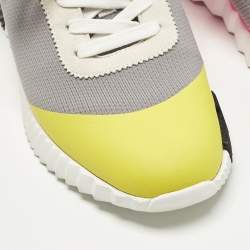 مملوكة مسبقًا Hermes Bouncing Size 37 Multicolor Knit Fabric and Suede Low Top Sneakers