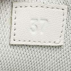 مملوكة مسبقًا Hermes Bouncing Size 37 Multicolor Knit Fabric and Suede Low Top Sneakers