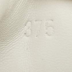 Pre Owned حذاء رياضي هيرمس جلد وسويدي أبيض/رمادي مقاس 37.5