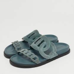 مملوكة مسبقًا صندل هيرمس إكسترا فلات جلد أسود مقاس 36.5