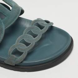 مملوكة مسبقًا صندل هيرمس إكسترا فلات جلد أسود مقاس 36.5