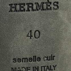 مملوكة مسبقًا صندل هيرمس فياجو حزام كاحل جلد أسود مقاس 40