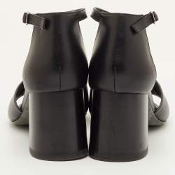 مملوكة مسبقًا صندل هيرمس فياجو حزام كاحل جلد أسود مقاس 40