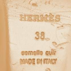 مملوكة مسبقًا موكاسان جلد أزرق هيرمس مقاس 38