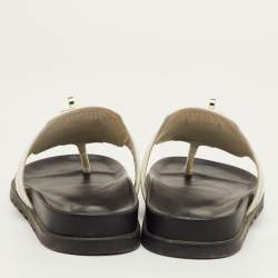 Pre Owned صندل سلايد هيرمس إمباير جلد أبيض مقاس 38.5