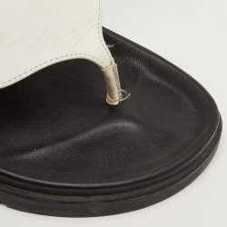 Pre Owned صندل سلايد هيرمس إمباير جلد أبيض مقاس 38.5