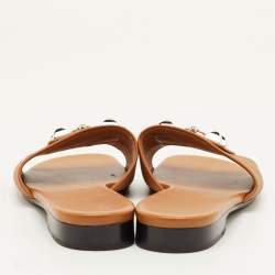 مملوكة مسبقًا صندل سلايد هيرمس Dune Bois جلد بني فاتح مقاس 37.5