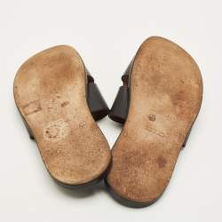 مملوكة مسبقًا Hermès Izmir Size 45 Black Leather Flat Sandals