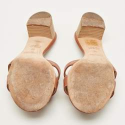مملوكة مسبقًا Hermès Oasis Size 36 Brown Leather Slide Sandals