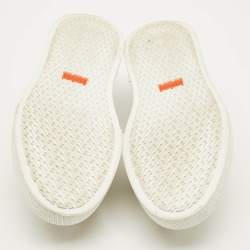 مملوكة مسبقًا Hermes Day Size 37.5 Grey/White Leather and Suede Lace Up Sneakers