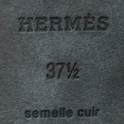 مملوكة مسبقًا Hermes Ivresse 65 Size 37.5 Black Leather Ankle Strap Sandals