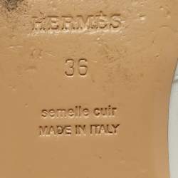 مملوكة مسبقًا Hermes Oz Size 36 White Leather Palladium Plated Mules