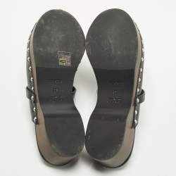 Pre Owned حذاء بكعب هيرمس كارلوتا جلد أسود مقاس 39