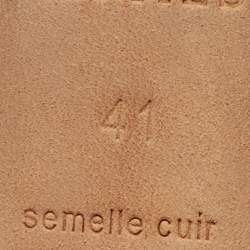 مملوكة مسبقًا Hermes Oran Size 41 Burgundy Leather Block Heel Slide Sandals