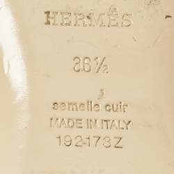 مملوكة مسبقًا صندل مولز هيرمس أوه زد مطللي بلاديوم جلد أسود مقاس 38