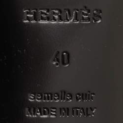 مملوكة مسبقًا حذاء كعب عالي هيرمس مقدمة مدببة سير خلفي جلد أسود مقاس 40