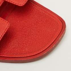 مملوكة مسبقًا صندل سلايد هيرمس أوران جلد برتقالي مقاس 39