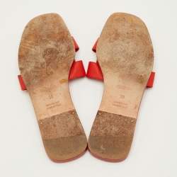 مملوكة مسبقًا صندل سلايد هيرمس أوران جلد برتقالي مقاس 39