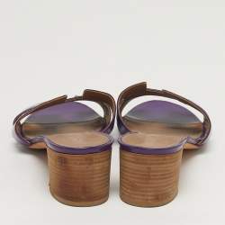 مملوكة مسبقًا Hermès Oasis Size 41 Purple Leather Slide Sandals