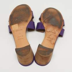 مملوكة مسبقًا Hermès Oasis Size 41 Purple Leather Slide Sandals