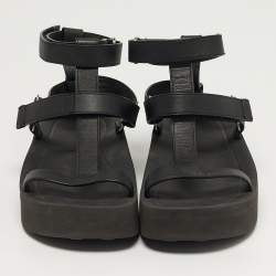 مملوكة مسبقًا صندل هيرمس إينيد جلد أسود بمقاس 37 مع حزام للكاحل