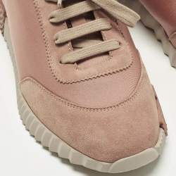 مملوكة مسبقًا حذاء رياضي هيرمس بونس مقاس 37.5 دانتيل نايلون وردي وسويدي