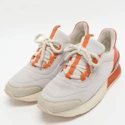 Pre Owned Hermes Miles Size 36.5 Multicolor Leather and Neoprene Low Top Sneakers