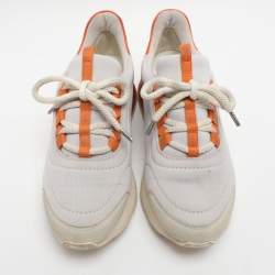 Pre Owned Hermes Miles Size 36.5 Multicolor Leather and Neoprene Low Top Sneakers