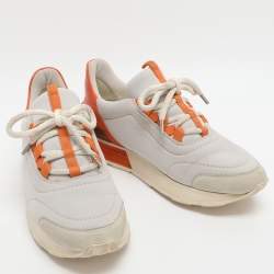 Pre Owned Hermes Miles Size 36.5 Multicolor Leather and Neoprene Low Top Sneakers