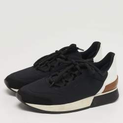 Pre Owned حذاء رياضي هيرمس ميلز ثلاثي الألوان جلد ونيوبيرين منخفض من أعلى مقاس 37