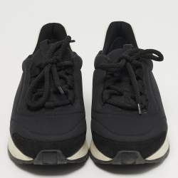 Pre Owned حذاء رياضي هيرمس ميلز ثلاثي الألوان جلد ونيوبيرين منخفض من أعلى مقاس 37