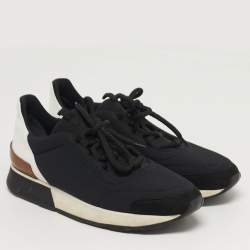 Pre Owned حذاء رياضي هيرمس ميلز ثلاثي الألوان جلد ونيوبيرين منخفض من أعلى مقاس 37