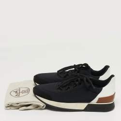 Pre Owned حذاء رياضي هيرمس ميلز ثلاثي الألوان جلد ونيوبيرين منخفض من أعلى مقاس 37