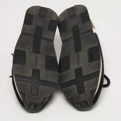 Pre Owned حذاء رياضي هيرمس ميلز ثلاثي الألوان جلد ونيوبيرين منخفض من أعلى مقاس 37