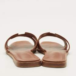 Pre Owned صندل هيرمس فلات أوران جلد برتقالي مقاس 39