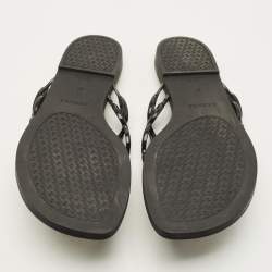 مملوكة مسبقًا شباشب هيرمس فلات جزيرة مطاطي أزرق كحلي مقاس 39