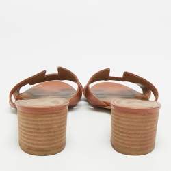 مملوكة مسبقًا صندل هيرمس أوازيز جلد بني مقاس 39