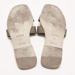 Pre Owned صندل سلايد هيرمس أوران سويدي مطبوع نقشة الفهد بني/أسود مقاس 39