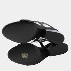 Pre Owned صندل ليباري هيرميس جلد أسود مقاس 70 38 1/2