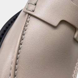 مملوكة مسبقًا Hermes Clement Mocassins Beige Galet Calf Leather Size 38 1/2