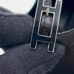 مملوكة مسبقًا حذاء كعب عالي هيرمس جاكي 50 جلد أسود مقاس 36H