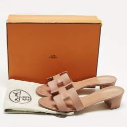 Pre Owned صندل هيرميس أويزيس جلد أرجواني مقاس 41