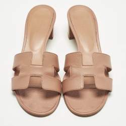 Pre Owned صندل هيرميس أويزيس جلد أرجواني مقاس 41