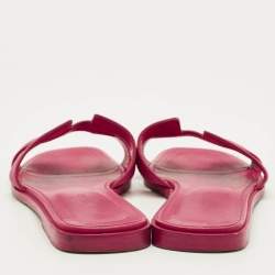 مملوكة مسبقًا صندل فلات هيـرمس أوران جلد وردي مقاس 36
