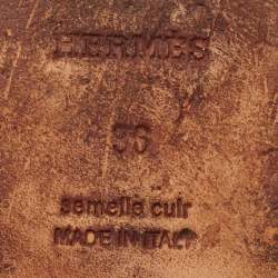 مملوكة مسبقًا صندل فلات هيـرمس أوران جلد وردي مقاس 36