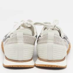 Pre Owned حذاء رياضي هيرمس جت سويدي رمادي برباط مقاس 40