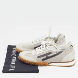 Pre Owned حذاء رياضي هيرمس جت سويدي رمادي برباط مقاس 40