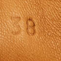 Pre Owned Hermes Size 38 Silver Leather Pewter Perforated H Lace Up Sneakers